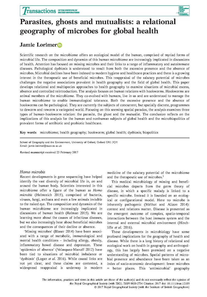 FileParasites, ghosts and mutualists a relational geography of