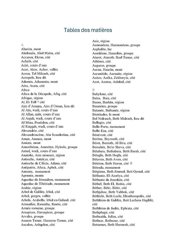 Geographical Dictionary of the Gospel, according to Maria Valtorta, Jean-François Lavère