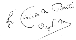 Firma di padre Corrado Berti