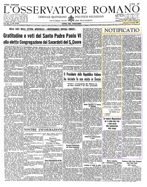 Notificazione riguardante l’abolizione dell’Indice dei libri proibiti